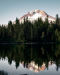Golden hour at Mirror Lake Mt Hood OR USA 