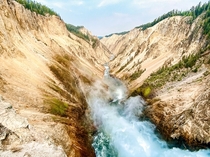 Golden hour at the Lower Yellowstone River Falls late August 