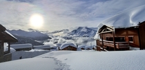 Good ski morning in the French Alps 
