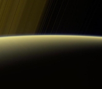 Gorgeous rare image captured by Cassini on its final orbit before diving and burning up in Saturns atmosphere o lt