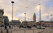 Gray winter afternoon in Helsinki Finland 