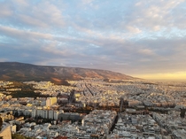 Greece view on Athens from Lycabettus Hill December  