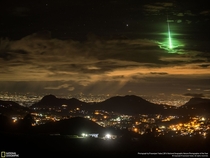 Green Meteor near Skyislands India 