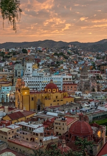 Guanajuato Mexico at sunrise 