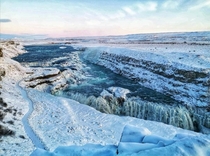 Gullfoss Waterfall an iconic site in Iceland during the winter season  fioflies