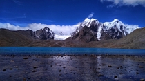 Gurudongmar Lake one of the highest lakes in the world in Sikkim India 