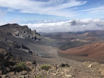 Haleakal the dormant shield volcano on Maui Hawaii 