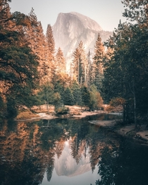 Half Dome Fall Reflections Yosemite National Park in California 