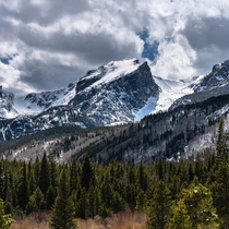 Hallett Peak day after spring snowstorm May   Rocky Mountain NP Colorado 