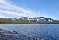 Hallingskarvet seen from Budalsvannet Geilo Norway 