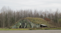 Hangar at an abandoned Soviet air base Flugplatz Allstedt in former East Germany  