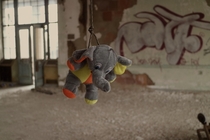 Hanging Elephant Toy In Abandoned Hospital 