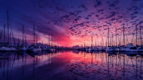 Harbor Purple clouds pink sky some where in Melbourne Australia