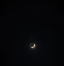 HDR image of the Moon and Mars in the upper left