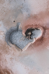 Heart-Shaped Geothermal Mudpool - Reykjanes Iceland    