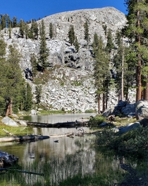 Heather Lake with a massive rock background Sequoia National Park CA 