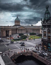 Heavy thunderstorm in Saint Petersburg Russia