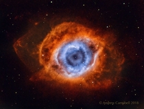 Helix nebula or NGC  one of the brightest amp closest planetary nebula has complex geometrical structures including radical filaments amp extended outer loops