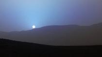Here is a photo of the Curiosity rover of a magnificent sunset over Mars