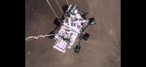 Here is an image from the NASA video of the Perseverance landing