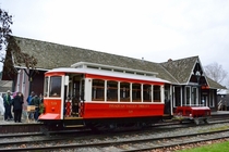 Heritage trolley route in suburban Seattle volunteers got this running off a towed generator instead of overhead wire 