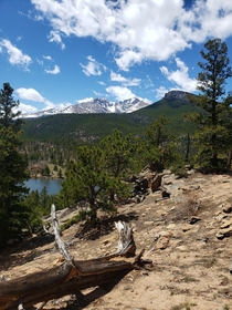 Hiking Lily Lake Trail near Estes Park Colorado 