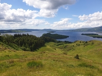 Hill top view of Loch Lommond Scotland  Resolution 