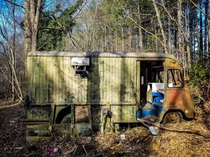Home in woods a van long abandoned North Carolina