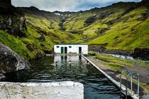 Hot spring near Skgafoss Iceland 