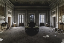 Huge room in an abandoned mansion in northern italy