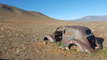 Husk of a car in the Tankwa Karoo National Park South Africa