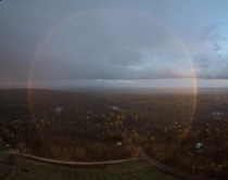 I captured a Rainbow just before sunset with my drone last night Barrington NH