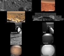 I collected the images from each lander that managed to photograph the surface of Mars
