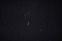 I dont usually do astrophotography but I was pretty proud of this photo of the Orion constellation Wouldnt mind so tips and techniques to help me get started  reupload due to being to dark