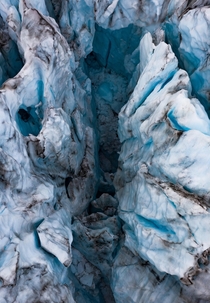 I like this abstract earthporn like looking inside a crevasse on a glacier in Iceland  - more info about my abstract landscapes in the comments