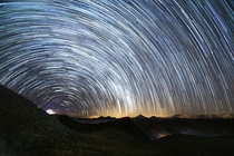I made a StarTrail in the middle of the world Hope you enjoy it Papallacta Ecuador 