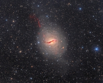 I made history the other day as the first amateur to image the whole relativistic jet from the black hole of Centaurus A taking nearly  hours of exposure 