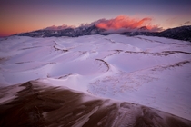 I spent a night in the backcountry of Great Sand Dunes National Park over the weekend this was my view at dawn - Colorado USA 