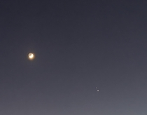 I thought I got a pretty good capture of Jupiter and Saturn together Even got the moon in there for good luck