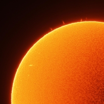 I took a picture of the sun this afternoon Several Earth-Sized flames dancing on the surface 