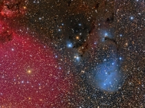 IC  - a reflection nebula in Monoceros - nearly  hours of data 