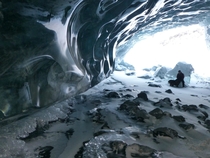 Ice cave in Godwind Glacier Alaska 