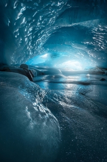 Ice cave in the Coast Mountains of British Columbia Canada 