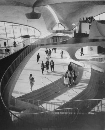 Im surprised I havent seen this here yet The gorgeous interior of the TWA Flight Center at JFK Airport designed by Eero Saarinen 