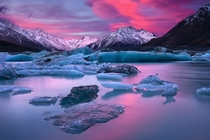 In A Blaze Of Glory by Darren J Bennett On the South Island of New Zealand facing Mount Cook 
