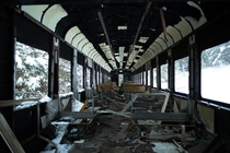 Inside the abandoned radioactive train carriages near Yanov railway station 