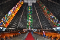 Inside the Cathedral of St Sebastian in Rio de Janeiro Brazil 