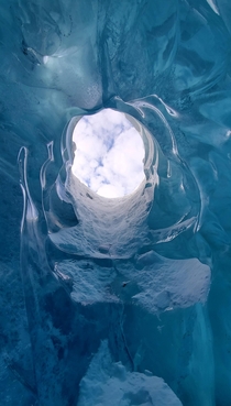 Inside the Ice Caves at Mendenhall Glacier Juneau AK OC