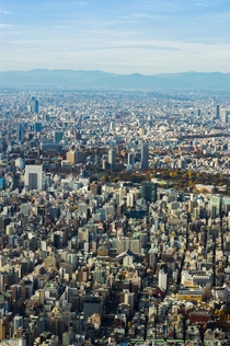 Inside the Tokyo Skytree overlooking Tokyo Japan