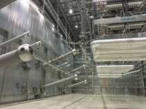 Inside the Valve Hall of a kV DC Converter Station 